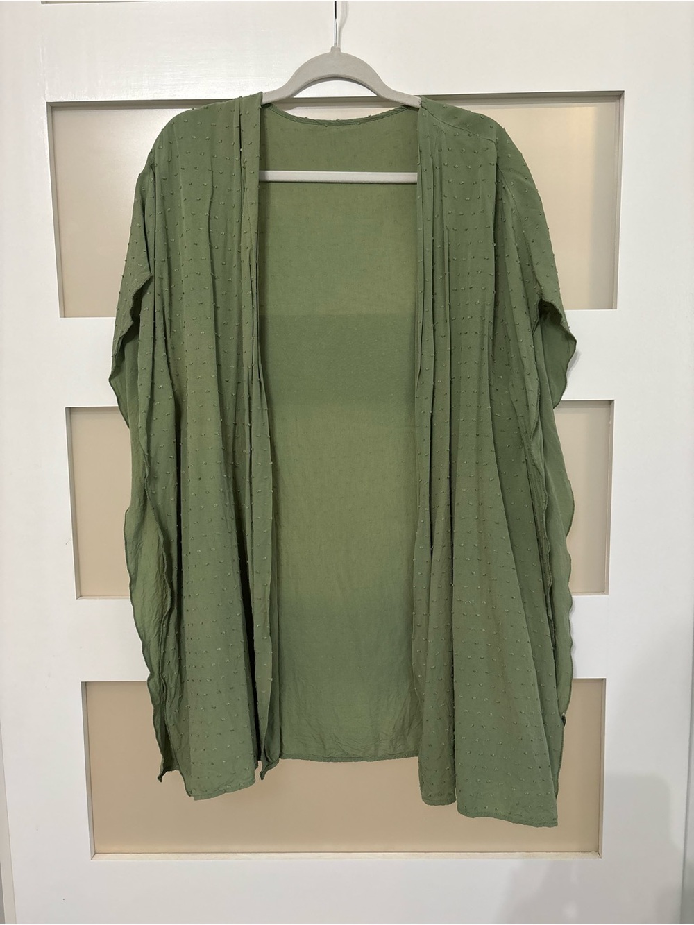 Olive Green Open-Front Women's Sweater Cardigan